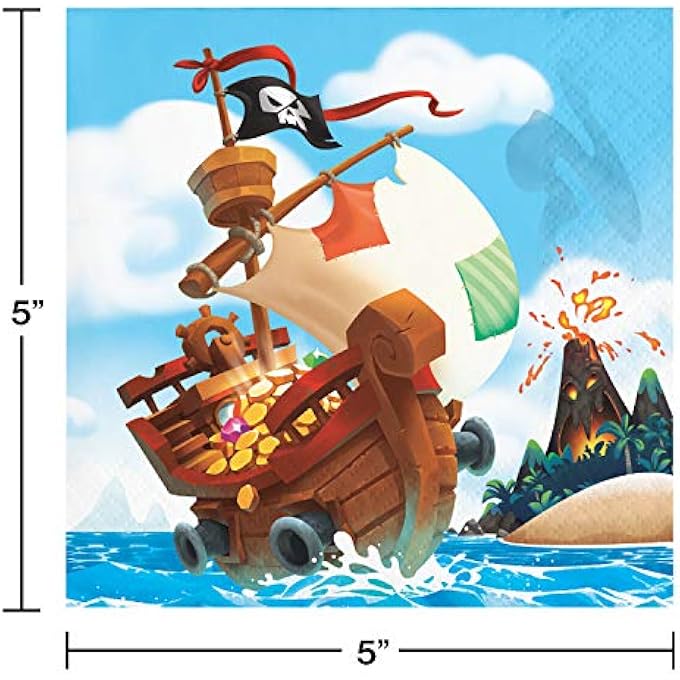 PIRATE TREASURE BEVERAGE NAPKINS 16-PIECE - Image 2